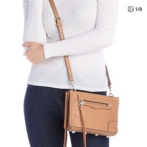 Rebecca Minkoff Regan Brown pebble Leather Crossbody Bag purse EUC